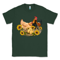 Sports Green western coop animals farm chicken chick rooster sunflowers Classic Tee - Artiststas