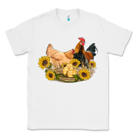 White western coop animals farm chicken chick rooster sunflowers Classic Tee - Artiststas