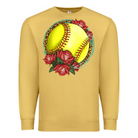 Antique Gold Western Softball With Roses Premium Sweatshirt - LillyAllenDesigns