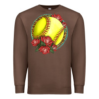 Chestnut Western Softball With Roses Premium Sweatshirt - LillyAllenDesigns