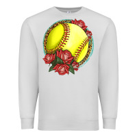 Dove Grey Western Softball With Roses Premium Sweatshirt - LillyAllenDesigns