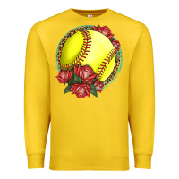 Lemon Western Softball With Roses Premium Sweatshirt - LillyAllenDesigns