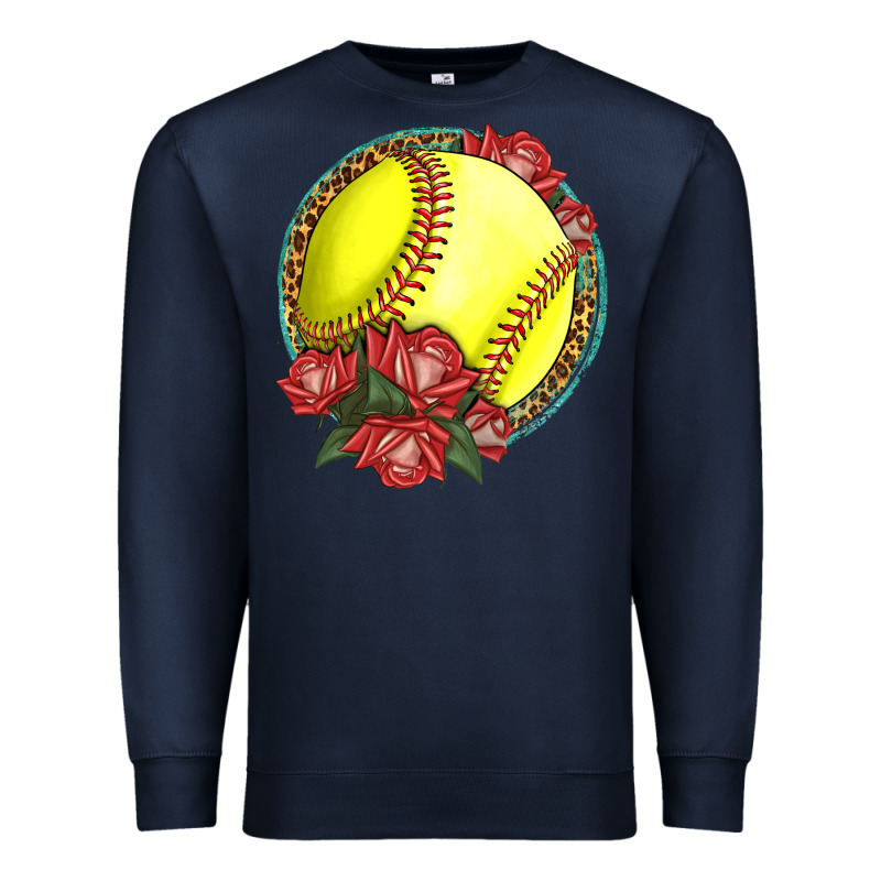 Western Softball With Roses Premium Sweatshirt by LillyAllenDesigns | Teevron