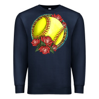 Navy Western Softball With Roses Premium Sweatshirt - LillyAllenDesigns