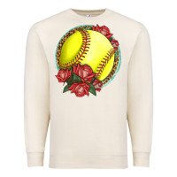 Sandshell Western Softball With Roses Premium Sweatshirt - LillyAllenDesigns