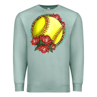 Seafoam Western Softball With Roses Premium Sweatshirt - LillyAllenDesigns