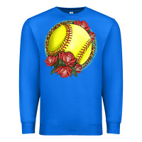 True Royal Western Softball With Roses Premium Sweatshirt - LillyAllenDesigns