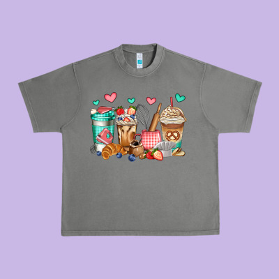 Baking Coffee Cups Urban Heavy Tee Designed By Jasminsmagicworld