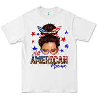 White all american mama messy bun Premium Tee - texasbilliewilder