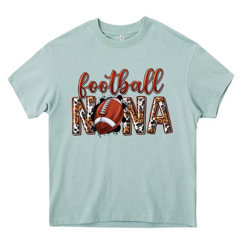 Football Nana With Leopard Heavy Core Tee by texasbilliewilder | Teevron