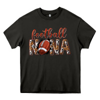 Asphalt football nana with leopard Heavy Core Tee - texasbilliewilder