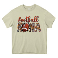 Mossy football nana with leopard Heavy Core Tee - texasbilliewilder