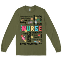 Army Green nurse word Long Sleeve Tee - JahusDesignShop
