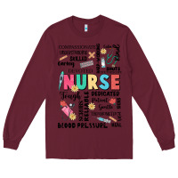 Burgundy nurse word Long Sleeve Tee - JahusDesignShop