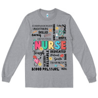 Heather Grey nurse word Long Sleeve Tee - JahusDesignShop