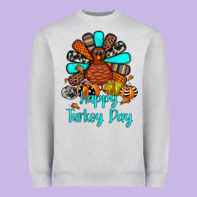 Happy Turkey Day Heavyweight Sweatshirt Designed By Jahusdesignshop