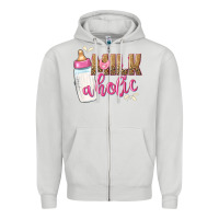 Dove Grey milkaholic girls Zipper Hoodie - NancyCooperArtShop