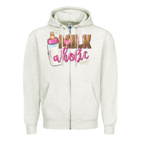 Oatmeal Heather milkaholic girls Zipper Hoodie - NancyCooperArtShop