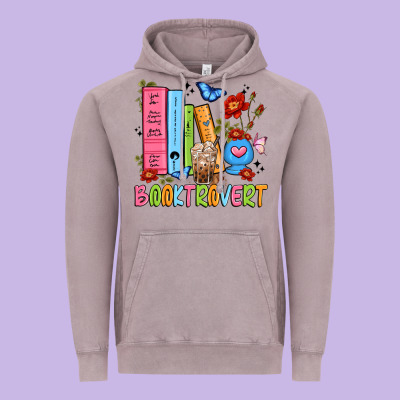 Booktrovert Vintage Hoodie Designed By Jahusdesignshop