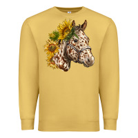 Antique Gold appaloosa horse with sunflowers Premium Sweatshirt - LillyAllenDesigns
