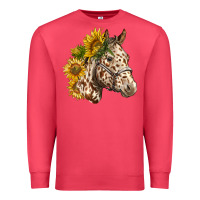 Cardinal appaloosa horse with sunflowers Premium Sweatshirt - LillyAllenDesigns