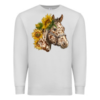 Dove Grey appaloosa horse with sunflowers Premium Sweatshirt - LillyAllenDesigns