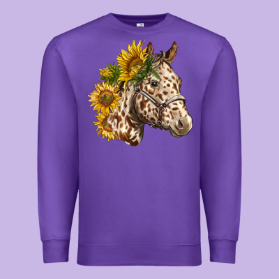 Appaloosa Horse With Sunflowers Premium Sweatshirt Designed By Lillyallendesigns