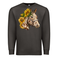 Smoke appaloosa horse with sunflowers Premium Sweatshirt - LillyAllenDesigns
