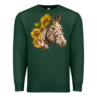 Sports Green appaloosa horse with sunflowers Premium Sweatshirt - LillyAllenDesigns