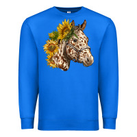 True Royal appaloosa horse with sunflowers Premium Sweatshirt - LillyAllenDesigns