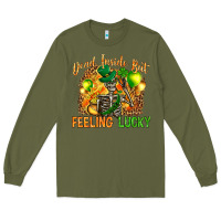 Army Green dead inside but feeling lucky Long Sleeve Tee - NancyCooperArtShop