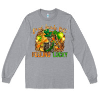 Heather Grey dead inside but feeling lucky Long Sleeve Tee - NancyCooperArtShop
