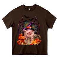 Chocolate Brown Pig halloween Heavy Core Tee - RanaPortraitStore