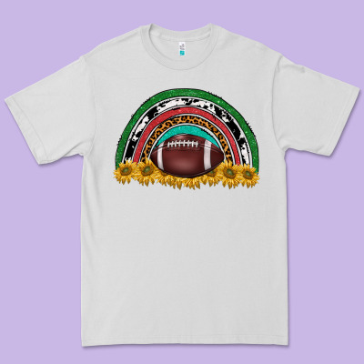 Merry Christmas Sunflower Rainbow Premium Tee Designed By Barkaloodesign