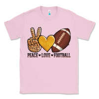 Bubblegum Pink peace love football Classic Tee - AdoDesignShop