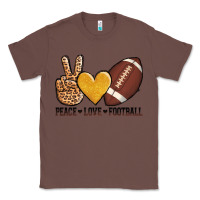 Chestnut peace love football Classic Tee - AdoDesignShop