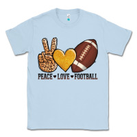 Dusty Blue peace love football Classic Tee - AdoDesignShop