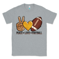 Heather Grey peace love football Classic Tee - AdoDesignShop