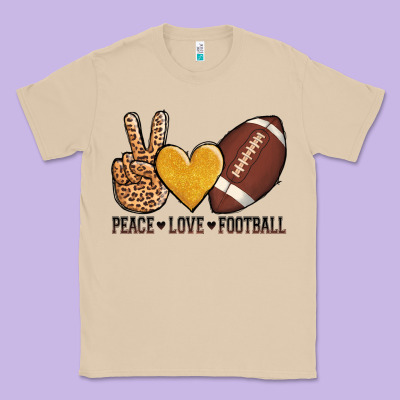 Peace Love Football Classic Tee Designed By Adodesignshop