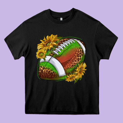 Footballwithsunflowers Heavy Core Tee Designed By Texasbilliewilder