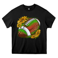 Black footballwithsunflowers Heavy Core Tee - texasbilliewilder