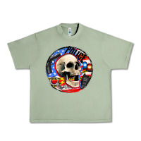 Oil Green police skull and police equipment Urban Heavy Tee - AdoDesignShop
