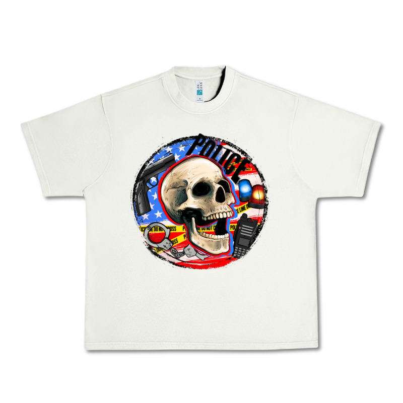 Police Skull And Police Equipment Urban Heavy Tee by AdoDesignShop | Teevron
