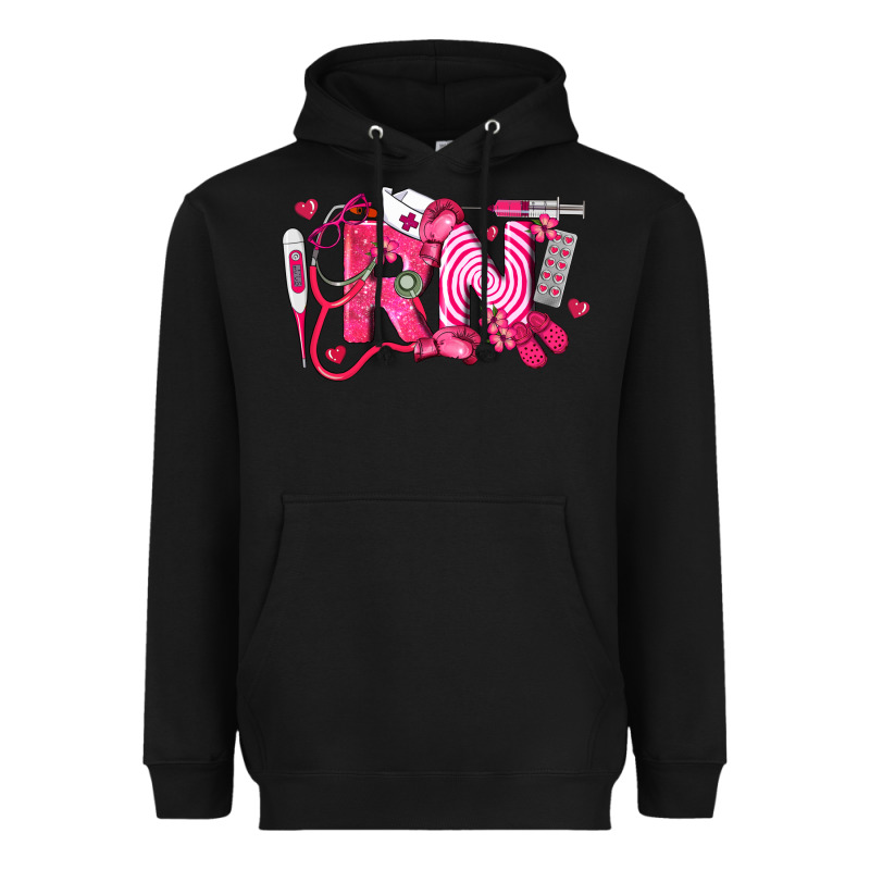 Rn Breast Cancer Registered Nurse Heavyweight Hoodie by LillyAllenDesigns | Teevron