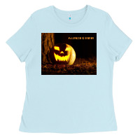 Baby Blue Halloween Is Coming Ladies Tee - Unal Design