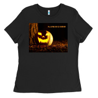 Black Halloween Is Coming Ladies Tee - Unal Design