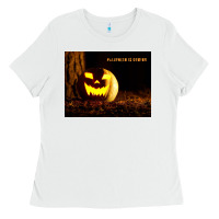White Halloween Is Coming Ladies Tee - Unal Design