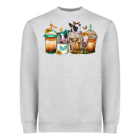Heather Grey heifers coffee cups Heavyweight Sweatshirt - Jasminsmagicworld