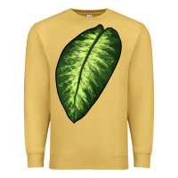 Antique Gold Dumb Cane Leaf Premium Sweatshirt - LillyAllenDesigns