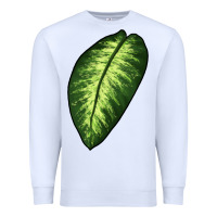 White Dumb Cane Leaf Premium Sweatshirt - LillyAllenDesigns